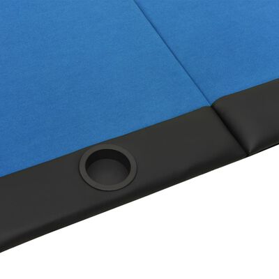 vidaXL Pokertafelblad voor 10 spelers inklapbaar 208x106x3 cm blauw