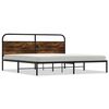 vidaXL Bedframe zonder matras metaal gerookt eikenkleurig 200x200 cm