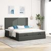 vidaXL Ottoman bed met matrassen en LED's 200x200cm stof donkergrijs