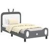 vidaXL Bedframe voor kinderen met hoofdbord Lichtgrijs 90 x 200 cm PU