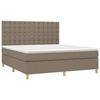 vidaXL Boxspring met matras stof taupe 160x200 cm