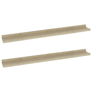 vidaXL Wandplanken 2 st Sonoma eiken 80x9x3 cm