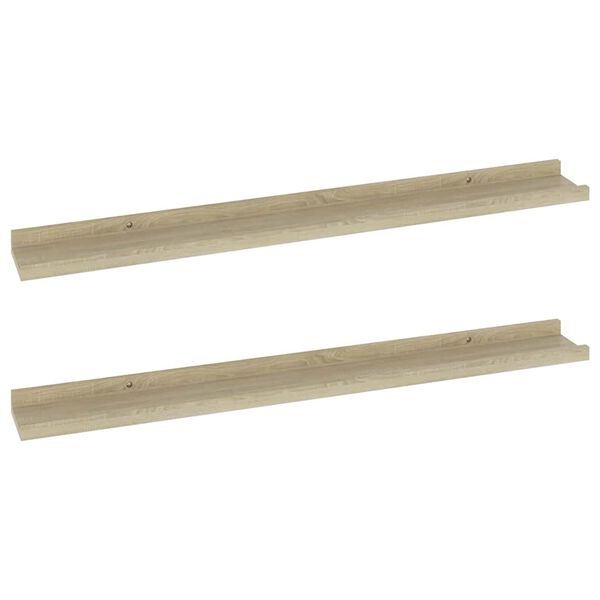vidaXL Wandplanken 2 st Sonoma eiken 80x9x3 cm