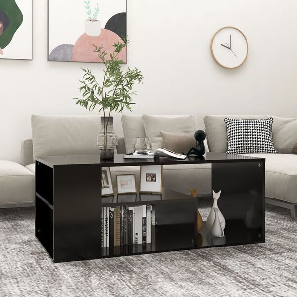 vidaXL Salontafel 100x50x40 cm bewerkt hout zwart