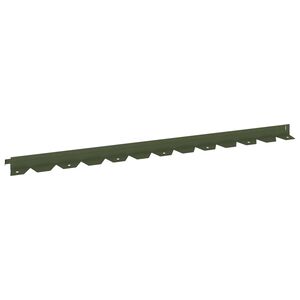 vidaXL Gazonrand 10 st 102 x 4 x 4 cm Staal Olijfgroen