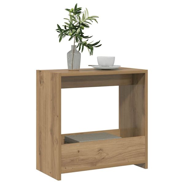 vidaXL Bijzettafel 50x26x50 cm bewerkt hout artisanaal eikenkleurig