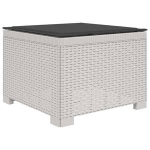 vidaXL E&eacute;npersoons Tuinbank met Kussen Rattan Look PP Wit