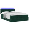 vidaXL Ottoman bed met matras en LED's 140x200cm fluweel donkergroen
