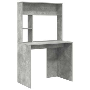 vidaXL Bureau met plank Beton Grijs 91 x 50 x 149 cm Bewerkt hout