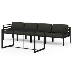 vidaXL 5-delige Loungeset met kussens aluminium antracietkleurig