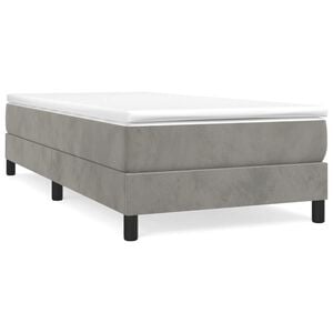vidaXL Boxspring bed 80x200 cm fluweel lichtgrijs