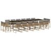 vidaXL 17-delige Tuinset met kussens poly rattan gemengd beige