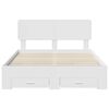 vidaXL Bedframe met hoofdeinde met lade Wit 150 x 200 cm Bewerkt hout