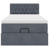 vidaXL Ottoman bed met matras en LED's 100x200 cm fluweel donkergrijs