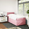 vidaXL Boxspring met matras fluweel roze 90x190 cm