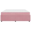 vidaXL Bedframe met matras Roze 200 x 200 cm Stof