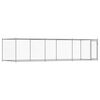 vidaXL Hondenhok met deur 6x2x1,5 m gegalvaniseerd staal grijs