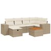 vidaXL 7-delige Loungeset met kussens poly rattan beige