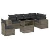 vidaXL 7-delige Loungeset met kussens poly rattan grijs