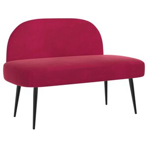 vidaXL Beklede bank met rugleuning Wijnrood 110 x 60 x 76 cm Fluweel