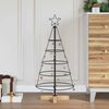 vidaXL Kerst Cone Boom met standaard Zwart 90 cm Staal
