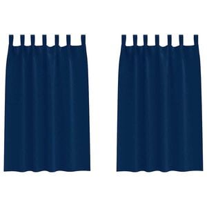 vidaXL Zwart-out Gordijnen met Ringen 2 pcs Donkerblauw 175 x 140 cm
