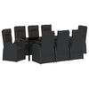 vidaXL Tuin eettafelset 9 st Zwart poly rattan