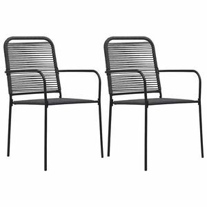 vidaXL Tuinstoelen 2 st katoenen touw en staal zwart