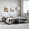 vidaXL Bedframe met hoofd- en voeteneinde metaal wit 193x203 cm