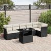 vidaXL 7-delige Loungeset met kussens poly rattan zwart