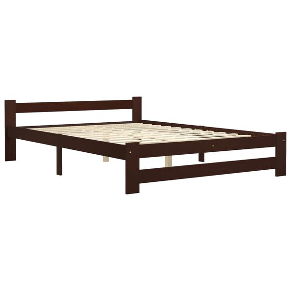 vidaXL Bedframe met 4 lades massief grenenhout donkerbruin 180x200 cm