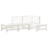 vidaXL 4-delige Loungeset massief grenenhout wit