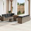vidaXL Tuin Sofa Set met kussen met opslag 11 pcs Grijs poly rattan