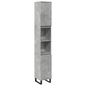 vidaXL Badkamerkast 30x30x190 cm bewerkt hout betongrijs