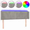 vidaXL Hoofdbord LED 147x16x78/88 cm fluweel lichtgrijs