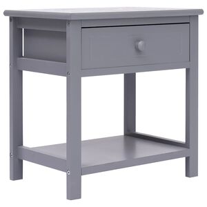 vidaXL Nachtkastje 40x29x42 cm paulowniahout grijs