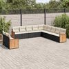 vidaXL 11-delige Loungeset met kussens poly rattan zwart