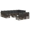 vidaXL Tuinbankenset 14 pcs Grijs poly rattan