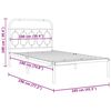 vidaXL Bedframe met hoofdbord metaal wit 100x190 cm