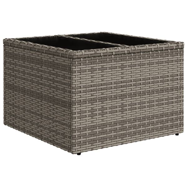 vidaXL 4-delige Loungeset met kussens poly rattan grijs