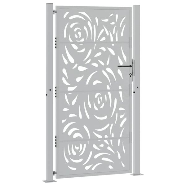 vidaXL Poort met vlamontwerp 100x175 cm weervast staal