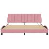 vidaXL Bedframe met LED zonder matras "Hanko" fluweel roze 180x200 cm