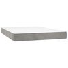 vidaXL Boxspring met matras en LED fluweel lichtgrijs 140x200 cm
