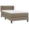 vidaXL Boxspring met matras stof taupe 80x200 cm