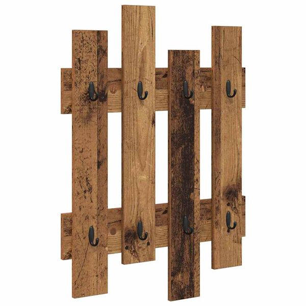 vidaXL Wandgemonteerde kapstok Oudhout 60 x 3 x 82 cm Bewerkt hout
