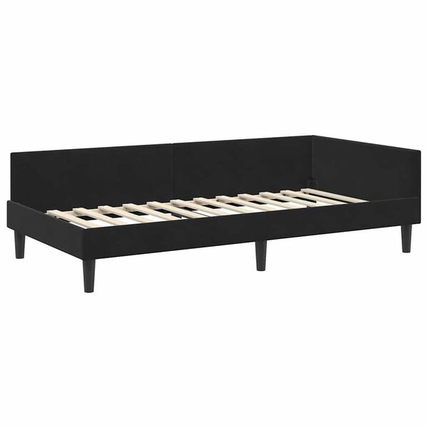 vidaXL Hoekbedframe met hoofdeinde Zwart 80 cm x 200 cm Fluweel