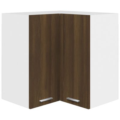 vidaXL Hoekkast hangend 57x57x60 cm bewerkt hout bruineikenkleurig