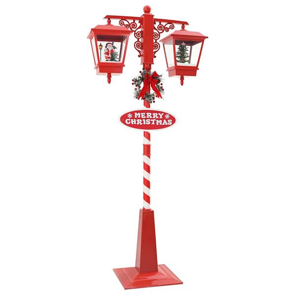 vidaXL Kerststraatlamp met 2 lantaarns Rood 40,5 x 80 x 188 cm