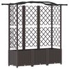 vidaXL Verhoogd Bed met Trellis en Dak Bruin 163 x 40 x 138 cm PP