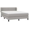 vidaXL Boxspring met matras stof lichtgrijs 140x190 cm